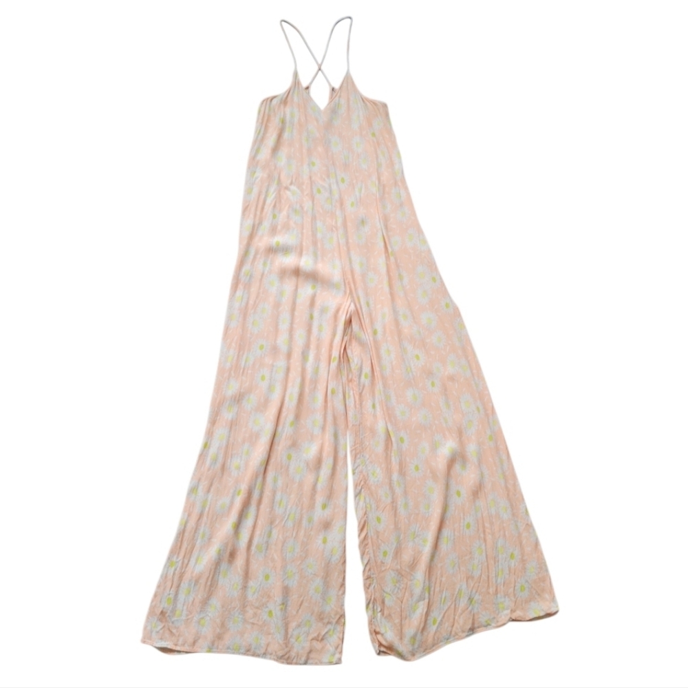 Zara Pink Floral Wide-Leg Jumpsuit